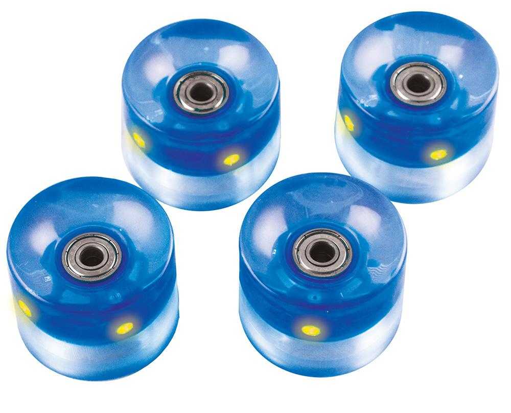 Набор колес для миниборда цвет синий с подсветкой (подшипник ABEC-5), AW-18.03