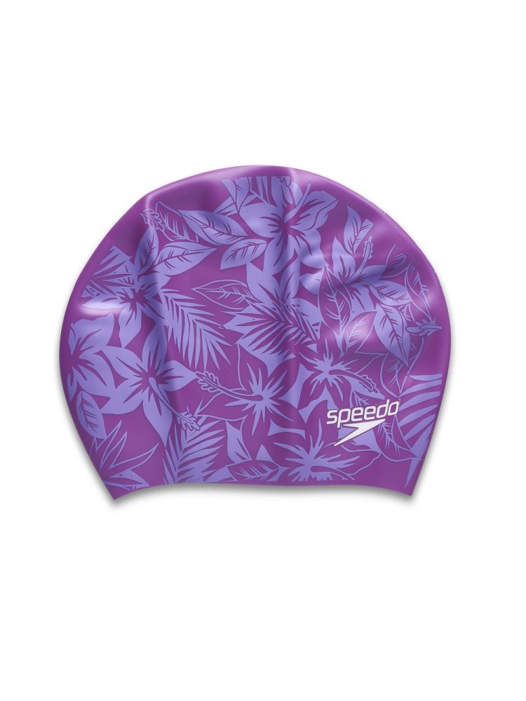 Шапочка для плавания SPEEDO LONG HAIR CAP PRINTED ((C843) роз/фиол, one size)