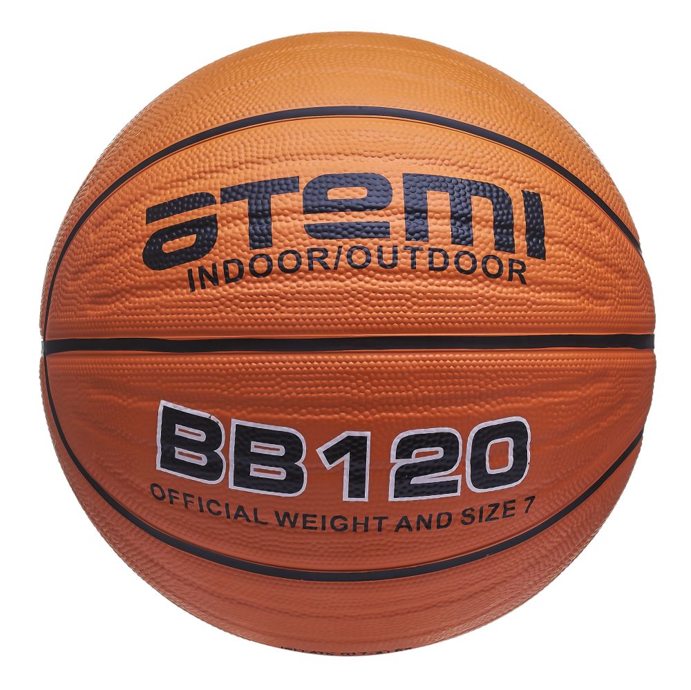 Мяч баскетбольный Atemi, р. 7, мягкая резина, deep channel, 8 панелей, BB120, окруж 75-78, клееный