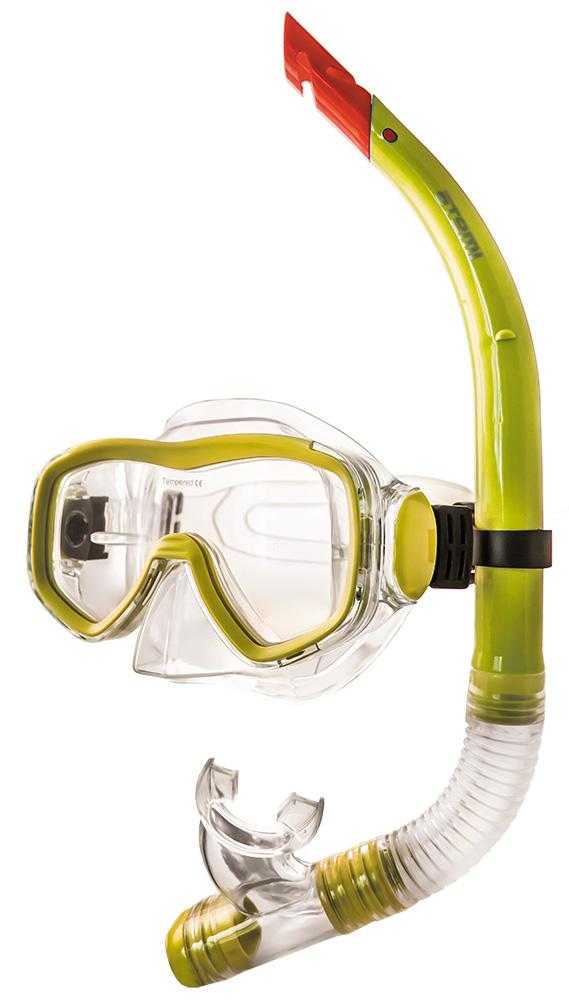 Набор для плавания ( маска+трубка) Atemi (жёлтый), 24102