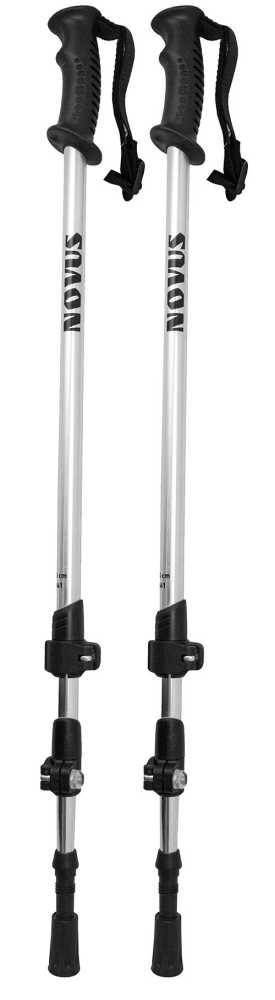 Треккинговые палки Novus телескоп., 18/16/14 мм, flip lock, р. 65-135 см, NTP-01 silver