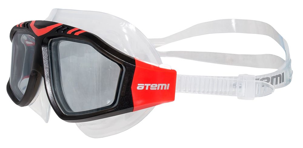 Очки-полумаска для плавания Atemi, силикон (черн/оранж), Z502