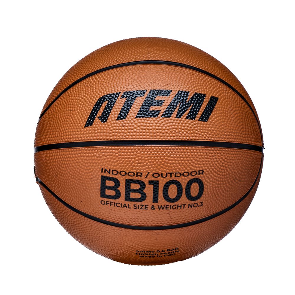 Мяч баскетбольный Atemi, р. 3, резина, 8 панелей, BB100N, окруж 56-58, клееный
