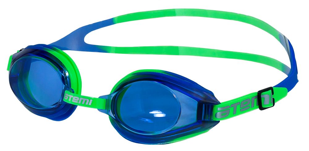 Очки для плавания Atemi, силикон (салат/син), M106