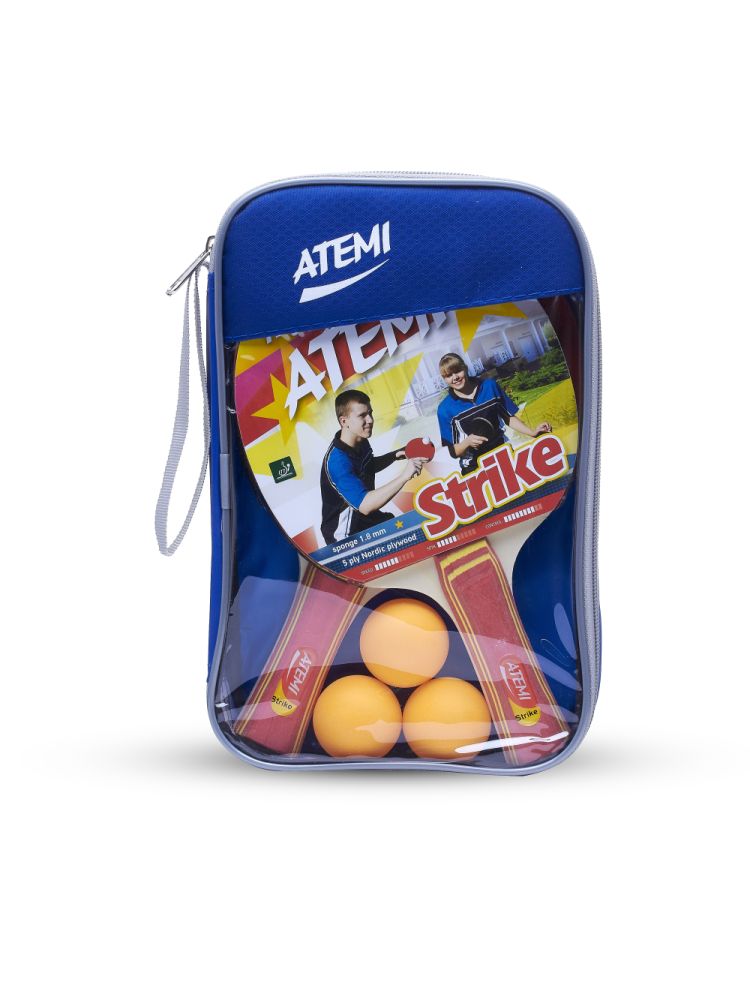 Набор для настольного тенниса Atemi STRIKE (2ракетки+чехол+3 мяча***)