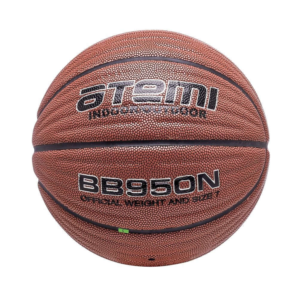 Мяч баскетбольный Atemi, р. 7, синтетическая кожа PU, 8 панелей, BB950N, окруж 75-78, клееный