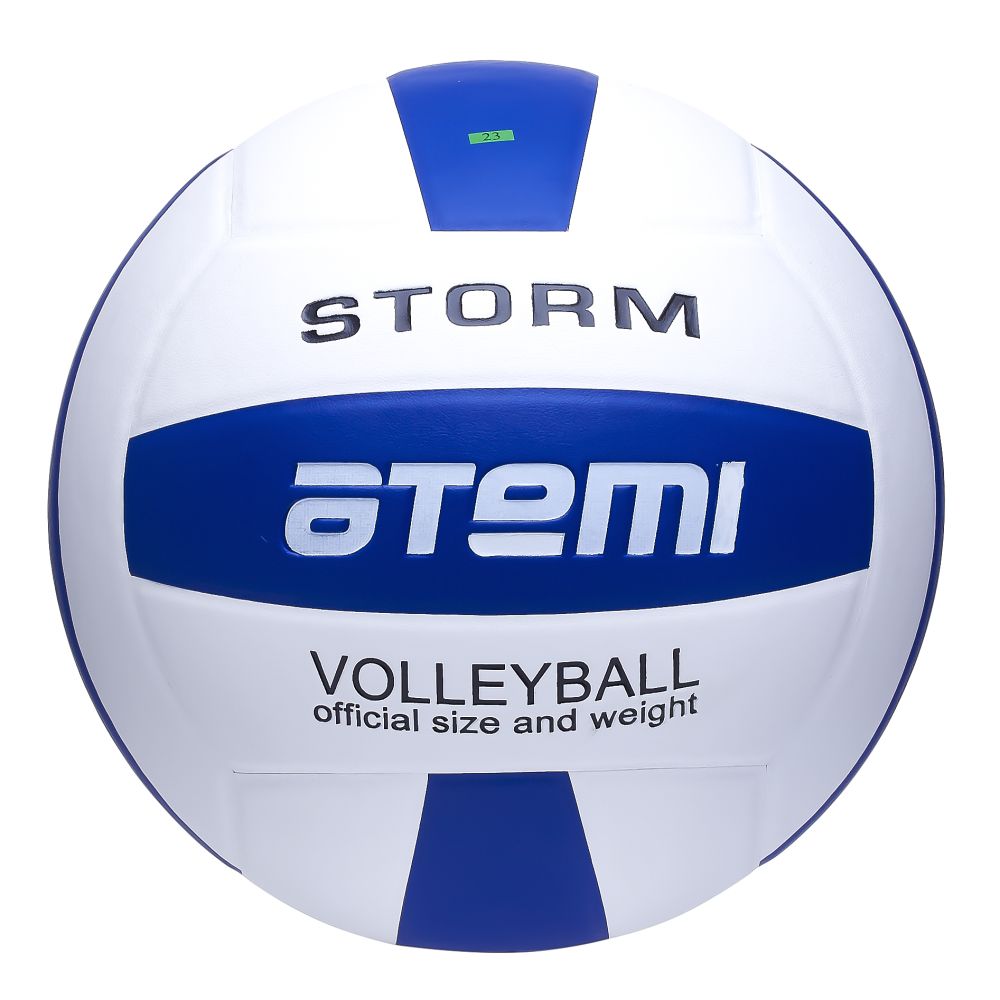 Мяч волейбольный Atemi STORM, синтетическая кожа PU, син.-бел., 18 п, клееный, окруж 65-67