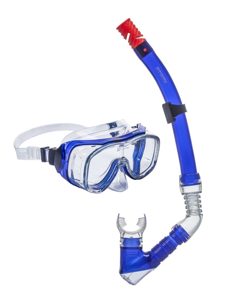 Набор для плавания (маска+трубка) Atemi (синий), 24104BE