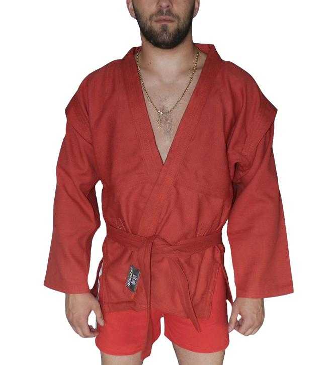 Куртка для самбо Atemi с поясом без подкладки, красная, плотность 550 г/м2, размер 22, AX5