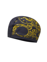 Шапочка для плавания тканевая с ПУ покрытием, чёрн.,принт зол., PU 303