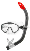 Набор для плавания (маска+трубка) Atemi, ПВХ, серебро, 24108