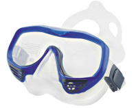Маска для плавания Atemi, с клапаном, синий (силикон), 425