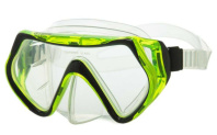 Маска для плавания Atemi, салат/чёрн (силикон), 402